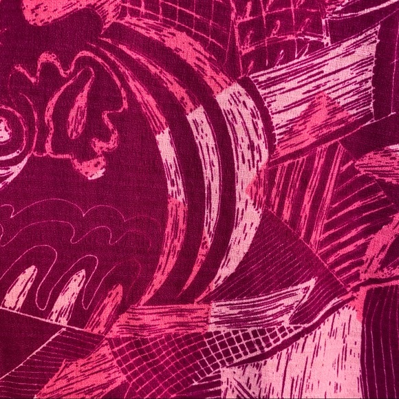 🌺 Vintage Barkcloth Muumuu Maxi-Dress Fuchsia 🌺 - Picture 10 of 12